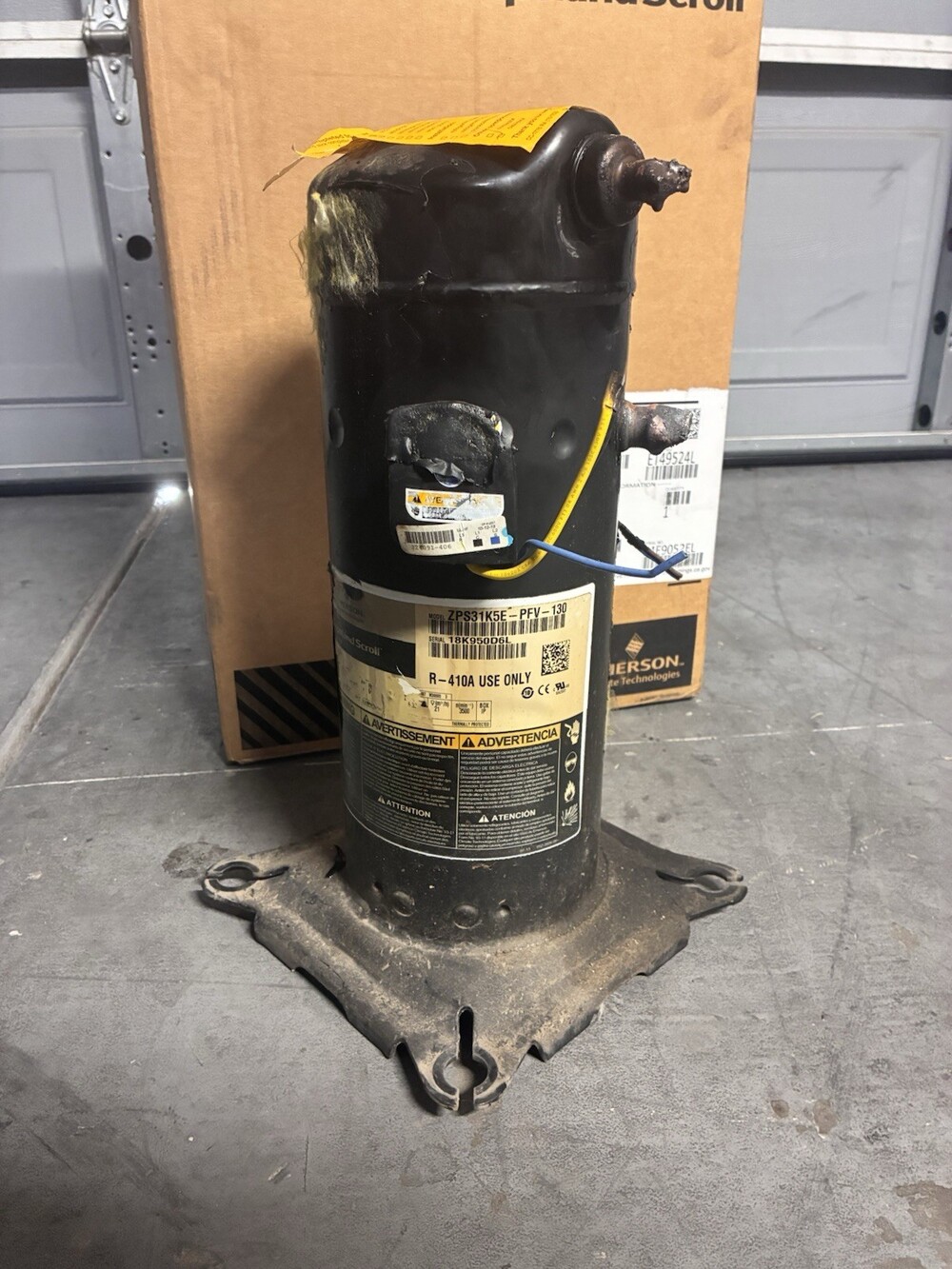 Copeland Scroll ZPS31K5E-PFV-130 R410A 2.5 Ton Compressor UNTESTED Parts